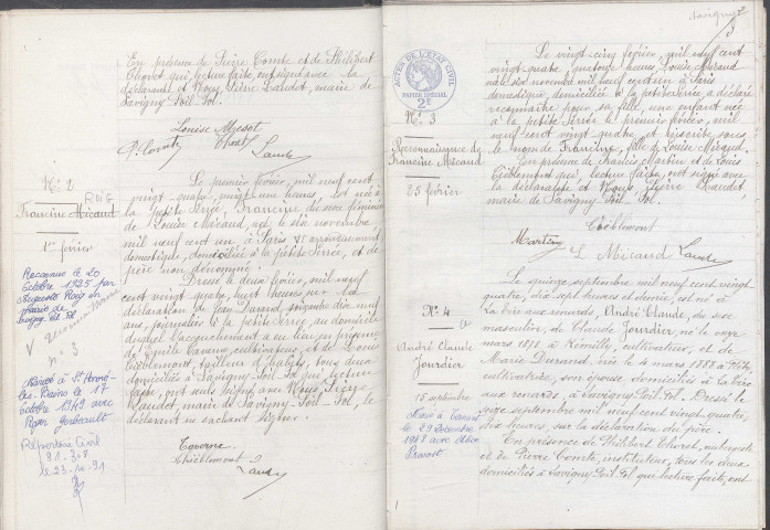 Savigny-Poil-Fol : actes d'état civil.