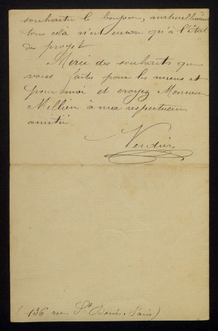 VERDIER, peintre, époux de Louise Guérin : 5 lettres, 1 carte postale illustrée.