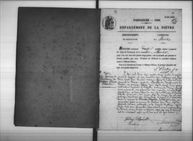 Moux-en-Morvan : actes d'état civil.