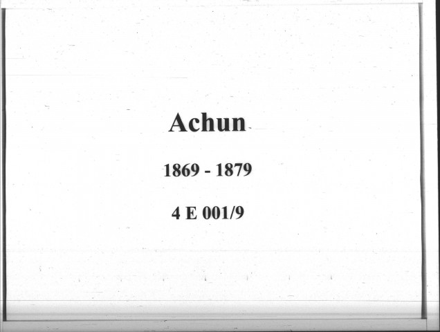 Achun : actes d'état civil.