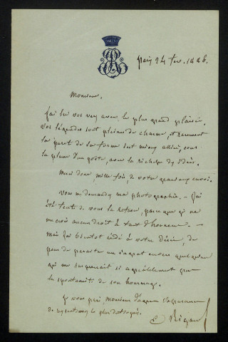 RIGAUD (E.), magistrat à Paris : 1 lettre.
