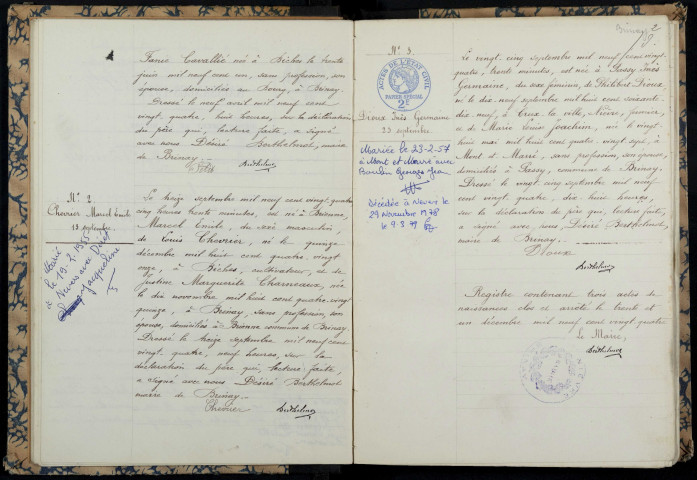 Brinay : actes d'état civil.