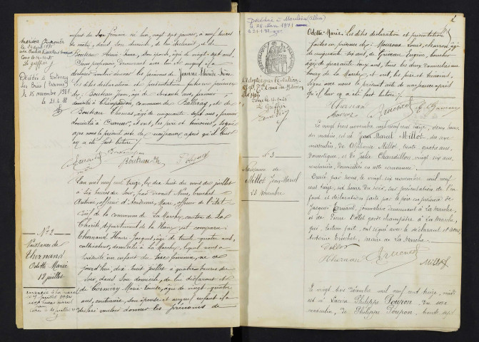 La Marche : actes d'état civil, table décennale.