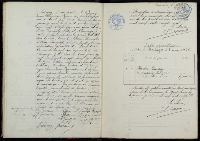 Druy-Parigny : actes d'état civil.