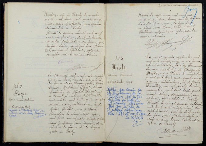 Cizely : actes d'état civil.