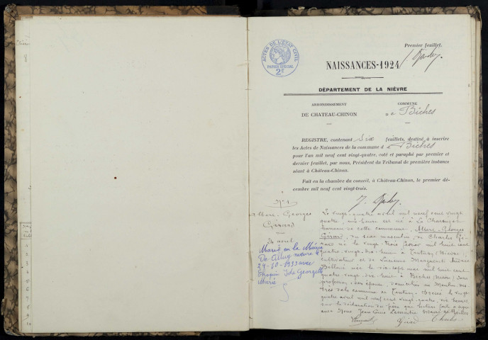 Biches : actes d'état civil.