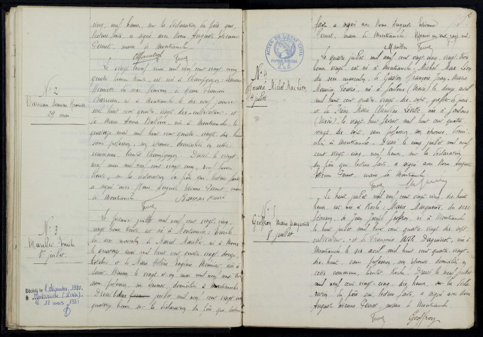 Montsauche-les-Settons : actes d'état civil.