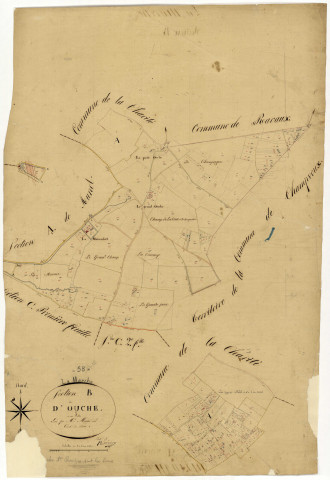 La Marche, cadastre ancien : plan parcellaire de la section B dite d'Ouche