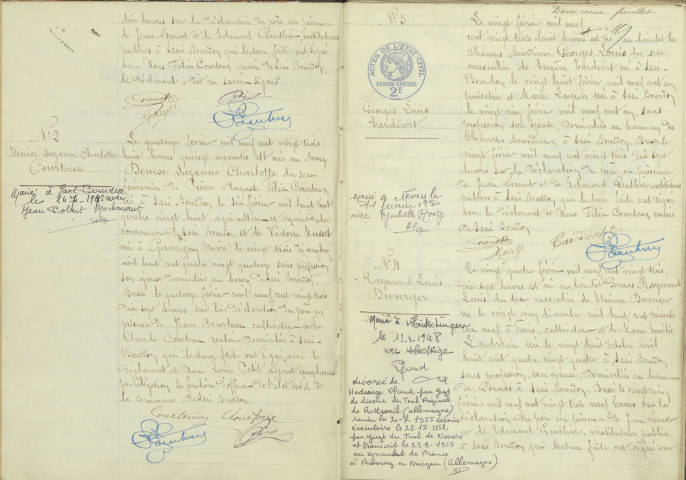 Saxi-Bourdon : actes d'état civil.