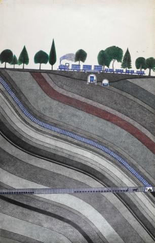 Coupe du Puits des Glénons et terrains avoisinants, 2 : suite de 0 à 116 m.