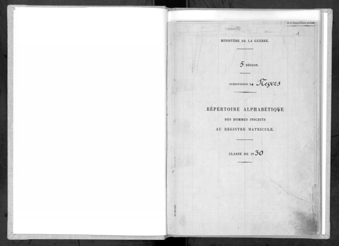 Bureau de Nevers, classe 1930 : répertoire