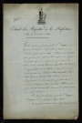 Octroi de Nevers, demande d'effacement de la dette du régisseur Lucquet : copie de l'arrêté préfectoral du 4 décembre 1806.