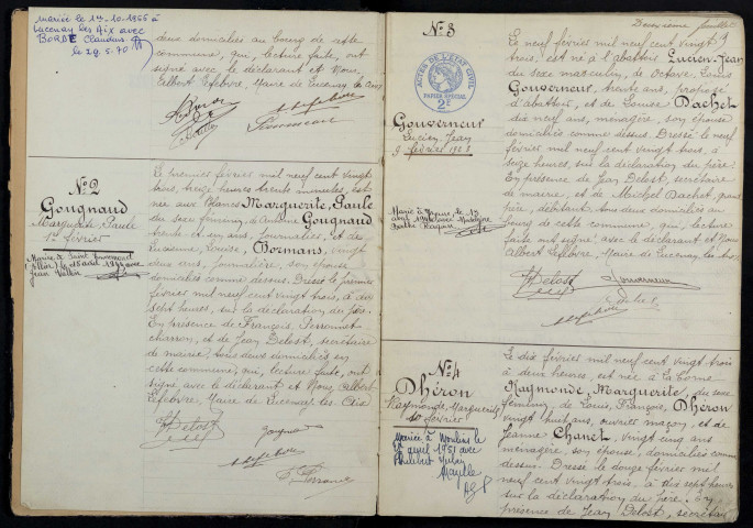 Lucenay-lès-Aix : actes d'état civil (naissances).