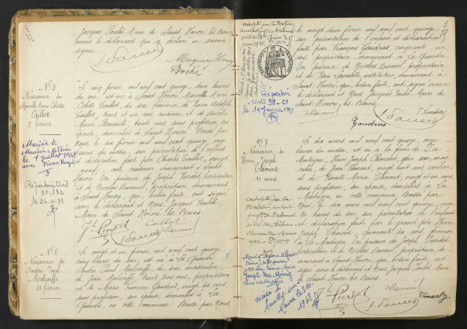 Saint-Honoré-les-Bains : actes d'état civil.