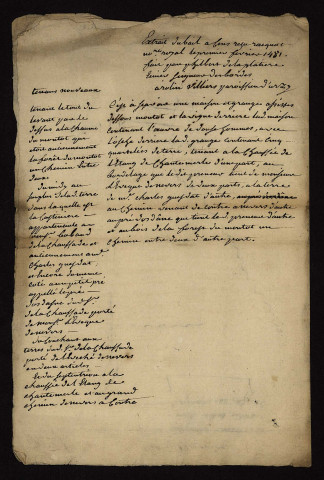 Fief des Bordes à Urzy : extrait du terrier de 1481 avec deux dessins parcellaires.