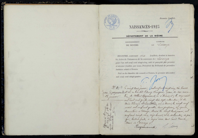 Cossaye : actes d'état civil.