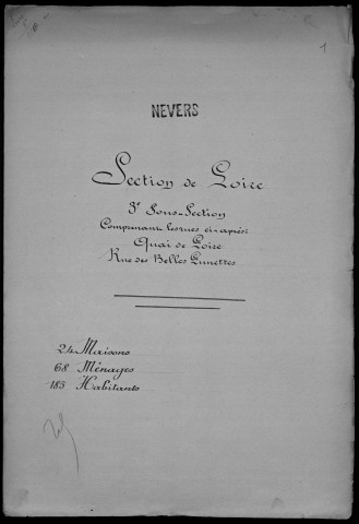 Nevers, Section de Loire, 3e sous-section : recensement de 1901