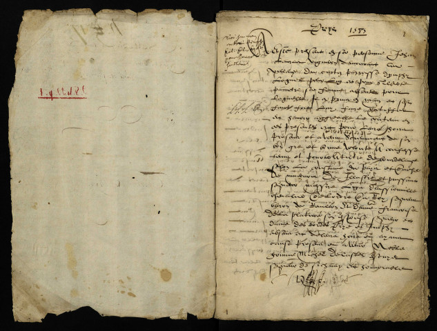 Fragment d'un terrier de la seigneurie de Prye, dont les actes sont passés devant Defrance, notaire royal.