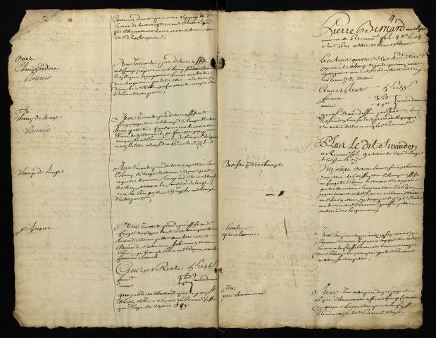 Liève de revenus de la terre de Prye, d'après un terrier de 1621.