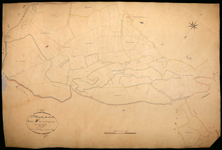 Saint-Martin-du-Puy, cadastre ancien : plan parcellaire de la section B dite de Vésigneux, feuille 5