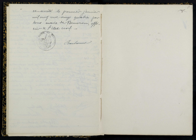 Beuvron : actes d'état civil.