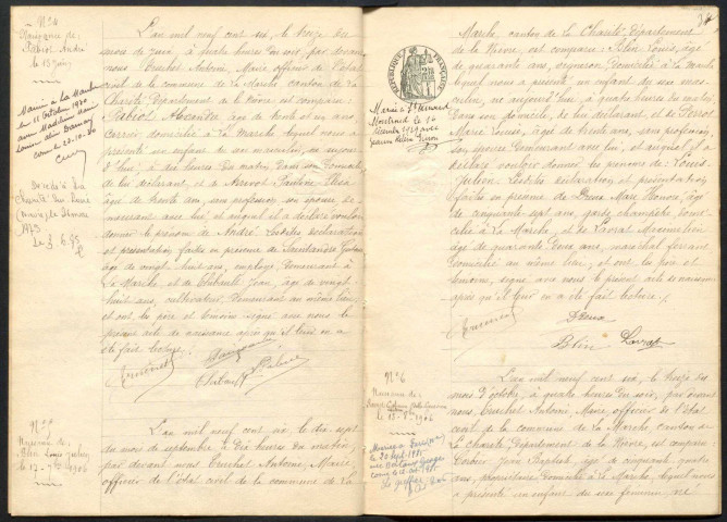 La Marche : actes d'état civil.