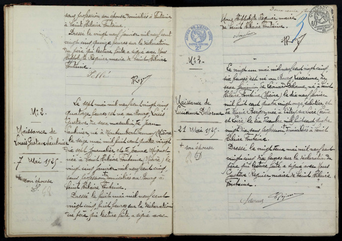 Saint-Hilaire-Fontaine : actes d'état civil.