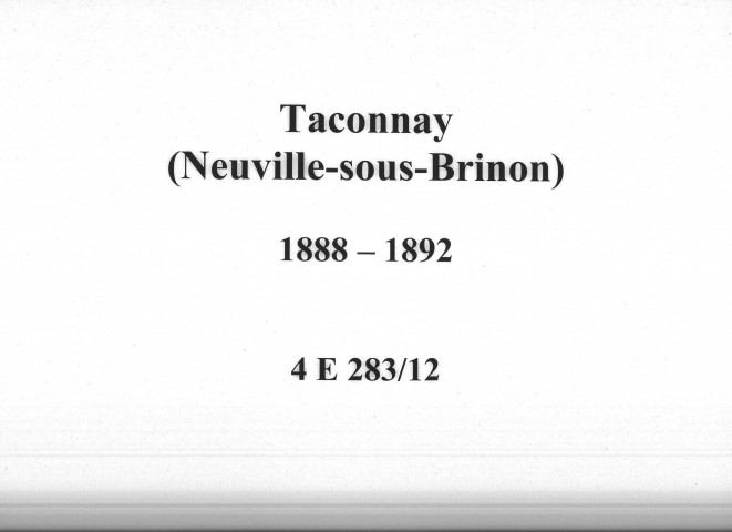 Taconnay : actes d'état civil.