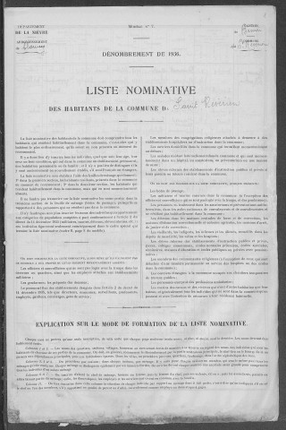 Saint-Révérien : recensement de 1936