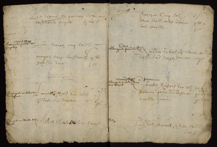 Tenures personnelles à Decize et ses environs : terrier avec table nominative.