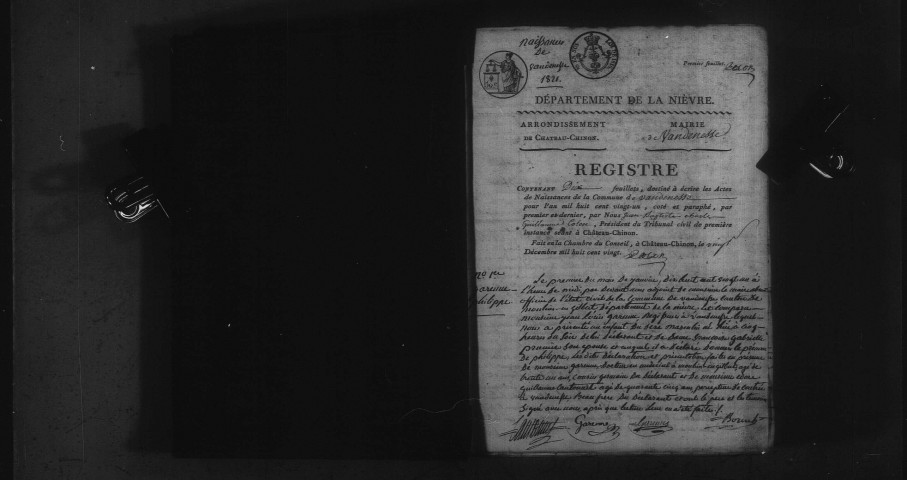 Vandenesse : actes d'état civil.