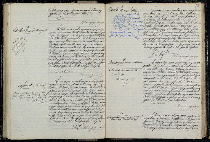 Donzy : actes d'état civil.