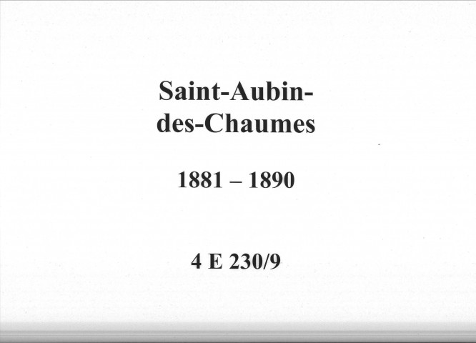 Saint-Aubin-des-Chaumes : actes d'état civil.