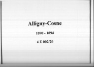 Alligny-Cosne : actes d'état civil.