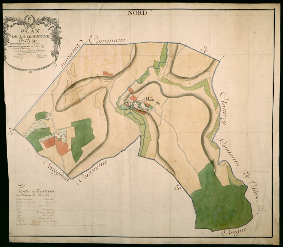 Rix, cadastre ancien : plan par masses de cultures