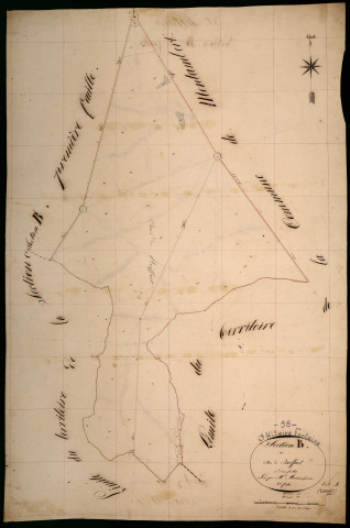 Saint-Hilaire-Fontaine, cadastre ancien : plan parcellaire de la section B dite des Bois de Briffault, feuille 2