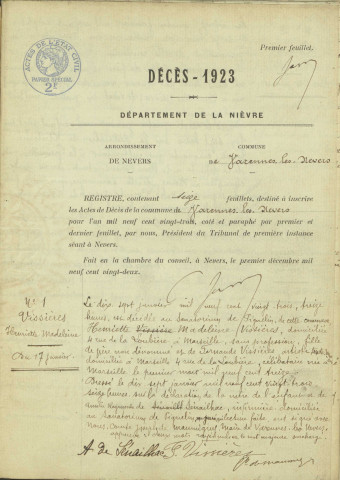 Varennes-lès-Nevers : actes d'état civil (décès).