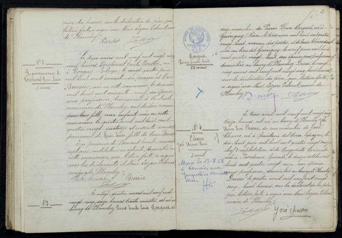 Planchez : actes d'état civil.