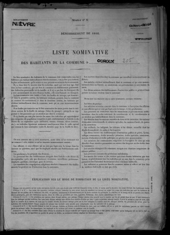 Ouroux-en-Morvan : recensement de 1946