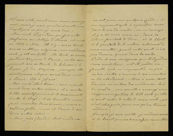 RHODON (Rachel), cousine d'Achille Millien, à Dun-sur-Auron (Cher) : 1 lettre.