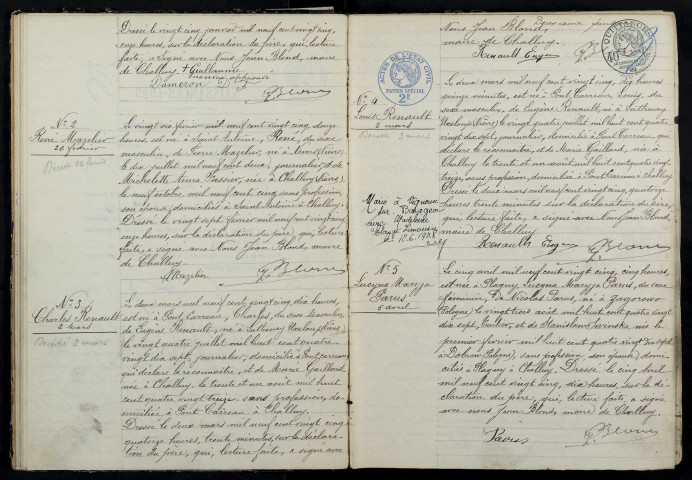 Challuy : actes d'état civil.