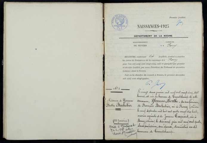 Rouy : actes d'état civil.