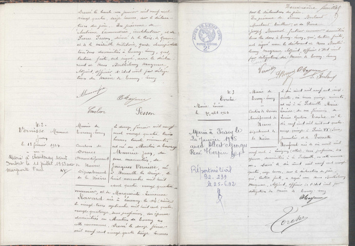 Toury-Lurcy : actes d'état civil.