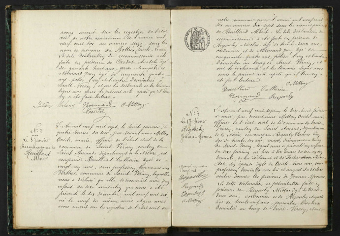 Saint-Vérain : actes d'état civil.