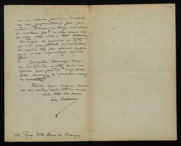 CHÉDEVILLE (Léon),sculpteur (décédé en 1883) : 1 lettre.