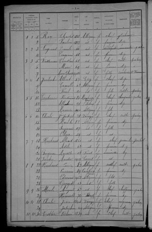 Alligny-Cosne : recensement de 1921