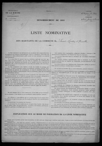 Saint-Martin-d'Heuille : recensement de 1931