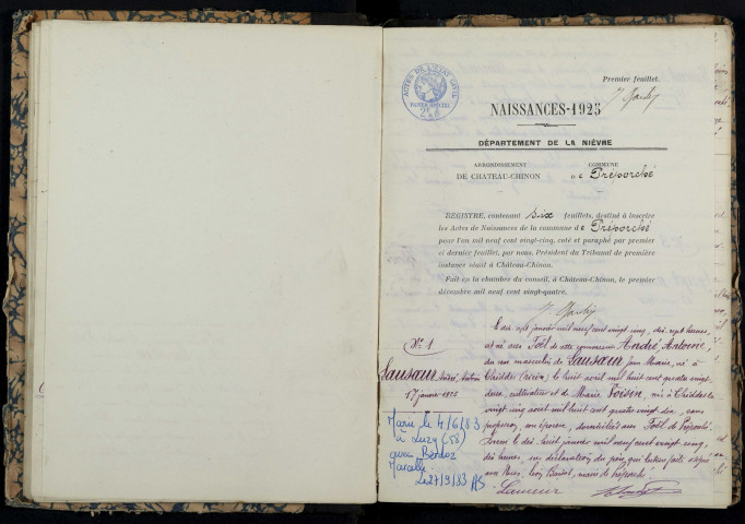 Préporché : actes d'état civil.