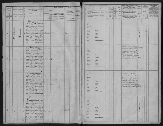 Liste départementale du contingent, classe 1866 : fiches matricules n° 1 à 1044