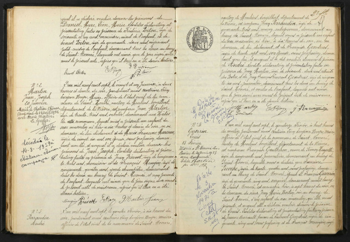 Saint-Honoré-les-Bains : actes d'état civil.